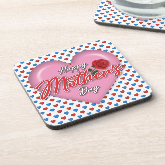 Herzliches elegantes Muttertagsdesign Getränkeuntersetzer (Linke Seite)