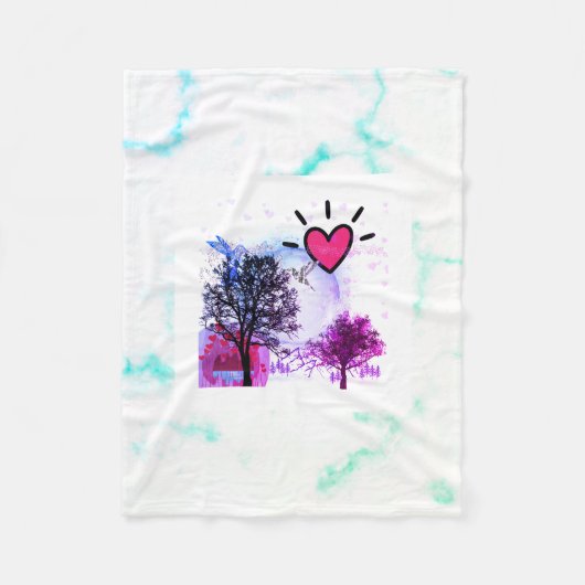 Herzliches Fleece-Decke Fleecedecke (Vorderseite)