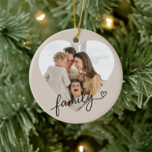 Herzliches Foto Familiendekoration - Personalisier Keramik Ornament