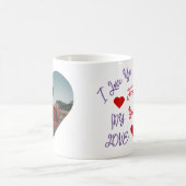 Herzliches Foto mit Lila und roten Lieben Kaffeetasse (Mittel)