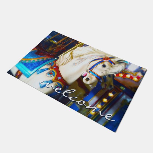 Herzliches Foto zum Karneval Karussell Fußmatte (Schrägansicht)