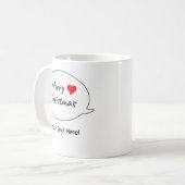 Herzliches Frohe Weihnachten Herzen Kaffeetasse (Vorderseite Links)
