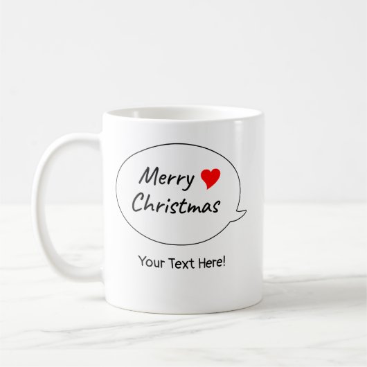 Herzliches Frohe Weihnachten Herzen Kaffeetasse (Links)