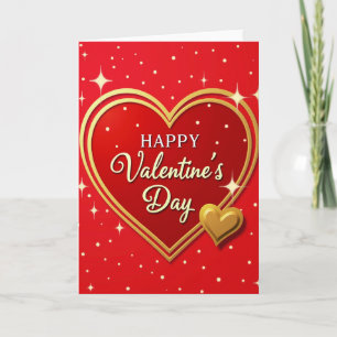 Herzliches Gold Valentinstagskarte Karte