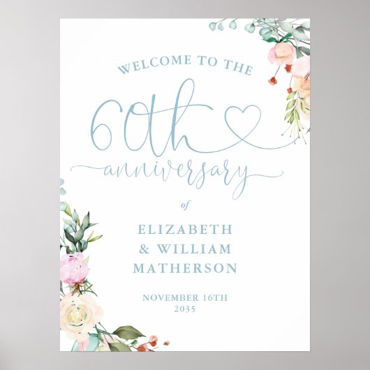 Herzliches Herzbuch zum 60. Geburtstag Begrüßungsz Poster (Vorne)