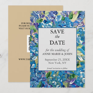 Herzliches Hortensien-QR-Code-Hochzeit-Save-The-Da Save The Date