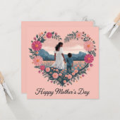 Herzliches Muttertagsdesign: Mama und Kind Karte (Vorderseite/Rückseite Beispiel)