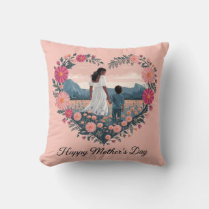 Herzliches Muttertagsdesign: Mama und Kind Kissen