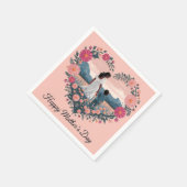 Herzliches Muttertagsdesign: Mama und Kind Serviette (Ecke)