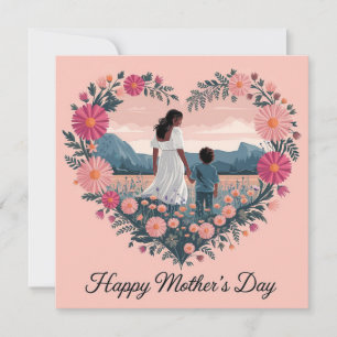 Herzliches Muttertagsdesign: Mutter und Kind  Karte