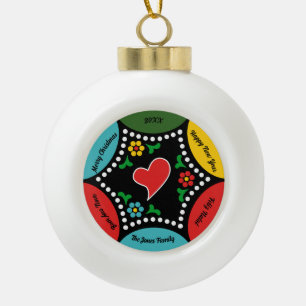 Herzliches portugiesisches Weihnachtsgeschenk - Pa Keramik Kugel-Ornament
