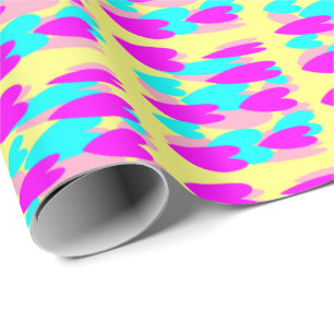 Herzliches, rosafarbenes, mellogelbes Baby Geschenkpapier