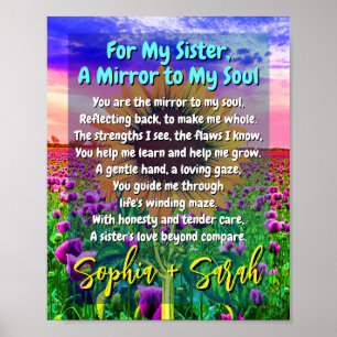 Herzliches Schwester-Gedichtposter (Ein besonderes Poster