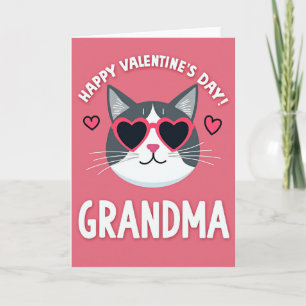 Herzliches Valentinsgrußkarte für Oma mit Katze Karte