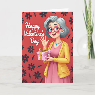 Herzliches Valentinstagskarten-Motiv mit Frau Karte