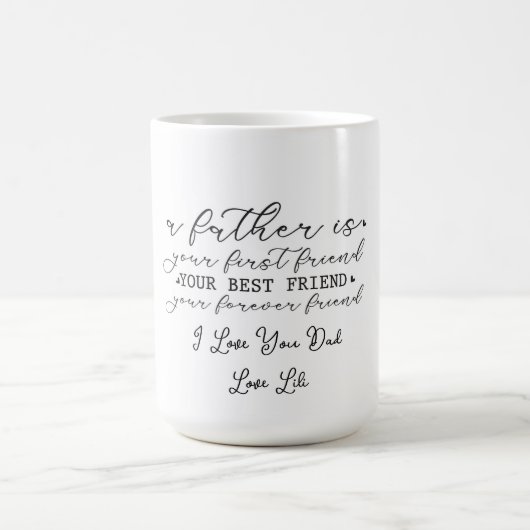 Herzliches Vater-Tribut-Skript-Design Kaffeetasse (Mittel)