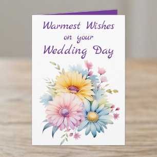 Herzlichste Grüße Hochzeitstag Blumen lila Karte