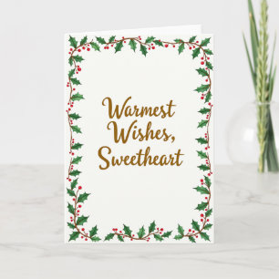 Herzlichste Grüße, Schatz, Weihnachts-Holly-Karte Karte