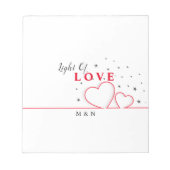 Herzlinie der Liebe Notizblock (Vorderseite)