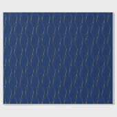 Herzlink, Gold auf tiefes Saphir-Papier Geschenkpapier (Flach)