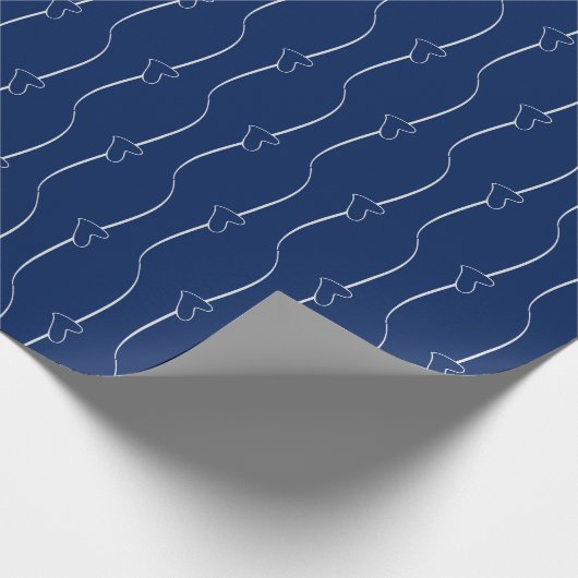 Herzlinks Gray Deep Sapphire Blue Wedding Geschenkpapier (Ecke)
