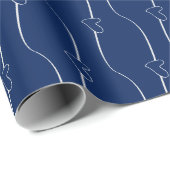Herzlinks Gray Deep Sapphire Blue Wedding Geschenkpapier (Rolleneckpunkt)
