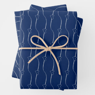 Herzlinks Gray Sapphire Blue Wedding Engagment Geschenkpapier Set