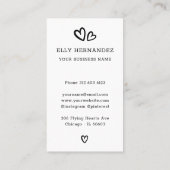 Herzlogokarte Schwarz Danke Vertikale Rabattkarte Visitenkarte (Rückseite)