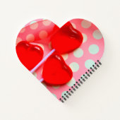 Herzlollipops auf Polka-Punkten Notizbuch (Rückseite)