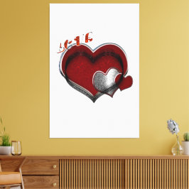Herzmagic-Bild mit weißem Hintergrund Leinwanddruck