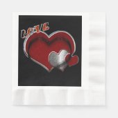 Herzmagic Black Napkin Coined Luncheon Serviette (Vorderseite)