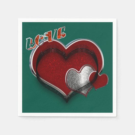 Herzmagic Dark Green Napkin Standard Cocktail Serviette (Vorderseite)