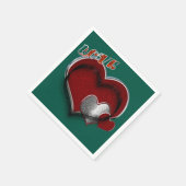 Herzmagic Dark Green Napkin Standard Cocktail Serviette (Ecke)