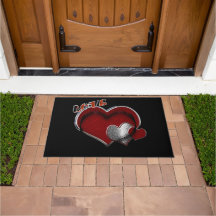Herzmagic Door Mat mit schwarzem Hintergrund