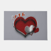 Herzmagic Door Mat mit silbergrauem Hintergrund Fußmatte (Vorderseite)