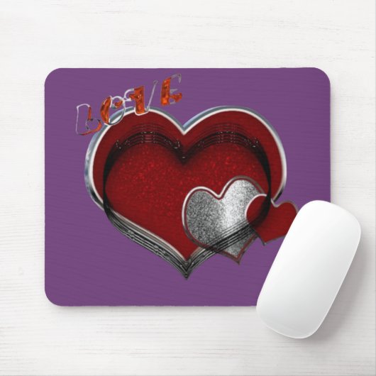 Herzmagic Lila Mouse Pad Mousepad (Mit Mouse)
