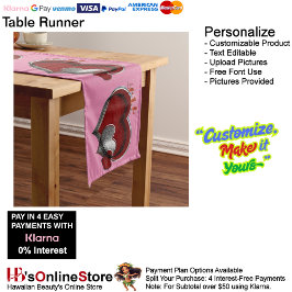 Herzmagic Pink Tischleinen Großer Tischläufer