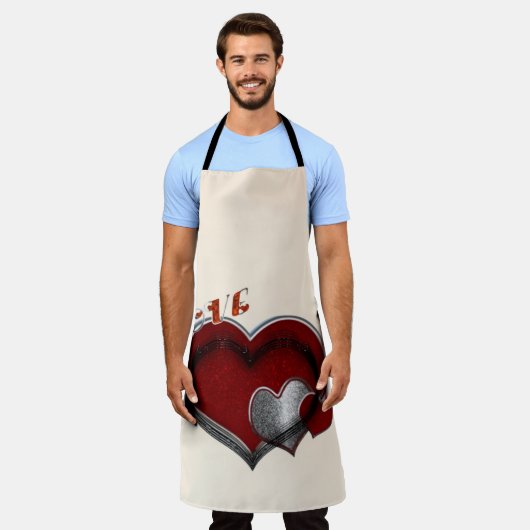 Herzmagie Beige Große Schürze (Getragen)