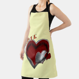 Herzmagie Gelbe große Schürze