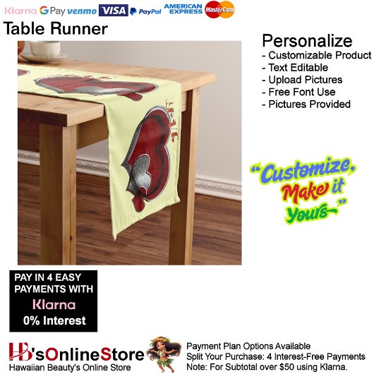 Herzmagie Gelbe Tischleine Großer Tischläufer