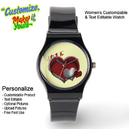 Herzmagie, schwarzer Silikon, gelbes Gesicht Armbanduhr