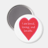 Herzmagnete, ich bin geliebt, liebend und liebensw magnet (Vorderseite/Rückseite)