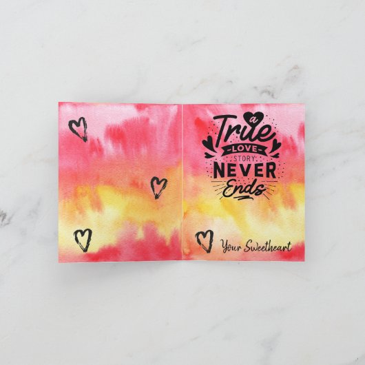 Herzmalerei, wahre Liebe, Valentine, Liebe, Karte (Innenseite)