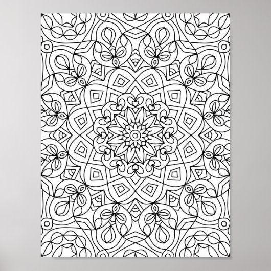 Herzmandala Adult Farbe Doodle Farbe diese Poster (Vorne)