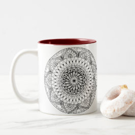Herzmandala-Tasse Zweifarbige Tasse