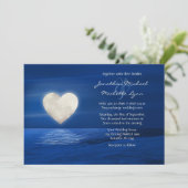 Herzmond mit schneebedeckter Winterhochzeit am Str Einladung (Stehend Vorderseite)