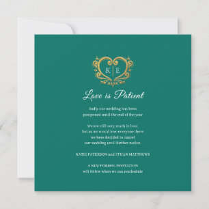 Herzmonogramm abgesagte Hochzeit Liebe geduldig gr Ankündigung