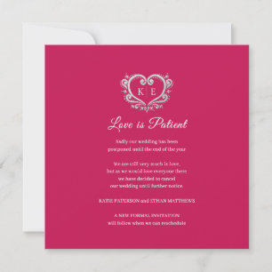 Herzmonogramm abgesagte Hochzeit Liebe geduldig ro Ankündigung