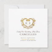 Herzmonogramm storniert Hochzeit Liebe Patient bra Ankündigung (Rückseite)