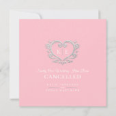 Herzmonogramm storniert Hochzeit Liebe Patient ros Ankündigung (Rückseite)